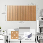 Large Cork Board for Office, 8 Pack Felt Wall Tiles with Slat Wall Paneling and Safe Removable Adhesive Tabs, Felt Bulletin Board Pin Board Cork Boards for Walls - Mustard