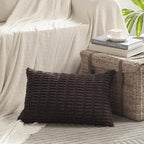 Fancy Homi 4 Packs Decorative Throw Pillow Covers for Living Room Couch Bed, Modern Farmhouse Boho Home Décor Accent Cushion Case, 20" x 12", Dark Brown