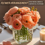 CONNOO 6 Pack Square Glass Vase 5" x 5" x 5", Clear Bulk Flower Vases for Centerpieces, Square Glass Cube Vase Floating Candle Holders for Wedding Party Home Decor
