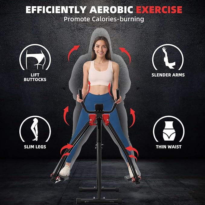 Air Walk Elliptical Glider Machine,30" inch Long Stride Full-Body Cardio Cross Trainer Foldable uitable for Small Spaces,350LBS Weight Capacity