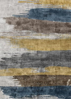 Ciicool Modern Abstract Area Rug 2x3 Washable Small Entryway Rugs, Non-Slip Low Pile Throw Rug, Foldable Kitchen Bathroom Rugs, Yellow Grey Blue Floor Carpet for Entrance Bedroom Indoor Doormat
