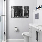Funny Bathroom Wall Decor Black and White Wall Art - Classic Movie Posters Canvas Print, Vintage Funny Wall Art for Office Lounge Area Restroom Bathroom Decor 12x16 inch