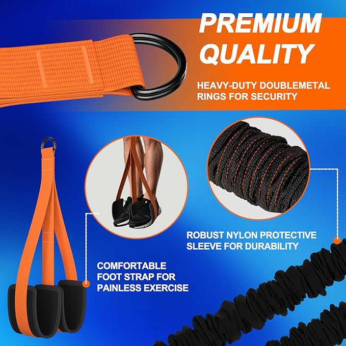 WHATAFIT Pull Up Assistance Bands, Resistance Bands for Pull Up Bar Working Out with Feet Straps ，Adjustable Heavy Duty Pull Up Assist Equipment, Home Gym Fitness Exercise Strength Muscle Training