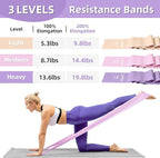 Resistance Bands for Working Out, Exercise Bands, Resistance Band for Physical Therapy, Stretch Bands for Pilates, Rehab, Stretch, Strength Training and Yoga Starter Set