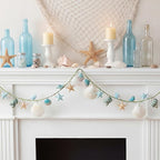 5.58 ft Coastal Decor Shell Garland Beach Mantel Swag Decor Seashell Starfish Centerpiece Garland Conch Beach Decorations for Table Wall Bedroom Home Dining Doorway Weddings
