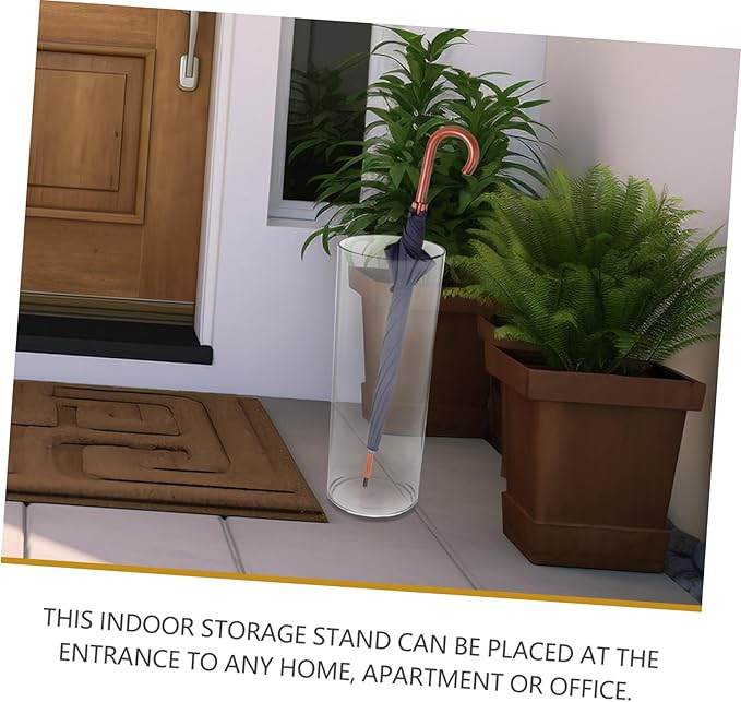 VALICLUD Umbrella Storage Bucket Round Shape Umbrella Stand for Entryway Waterproof Drip Tray Home Organizer and Walking Sticks