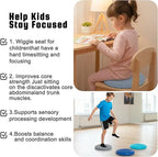 Wobble Cushion Core Balance Disc, Wiggle Seat for Sensory Kids to Stay Focused, Non-slip Balance Pads with Inflation Pump for Physical Therapy & Core Strength