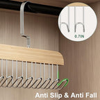 2 Pack Tie Hanger for Closet, Wooden Tie Racks Hanger with Upgraded 360°Rotating, Space-Saving Belt Holders with 8 Hooks, Closet Storage for Tie,Tank Top,Bra, Scarf,Hat