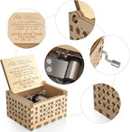 Ucuber You are My Sunshine Music Box, Gift for Daughter from Dad, Wood Laser Engraved Vintage Cute Boxes, Best Gift Birthday/Valentine's Day/Wedding Day (Dad to Daughter)