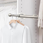 FIRJOY 12" Valet Rod for Closet Pull Out (2 Pack, Brushed Nickel)