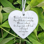 Memorial Heart Ornament, Porcelain Hanging Heart Gift, Those We Love Don't Go Away, In Loving Memory, Bereavement Gift for Family, Modern, Casual, Memorial Occasion