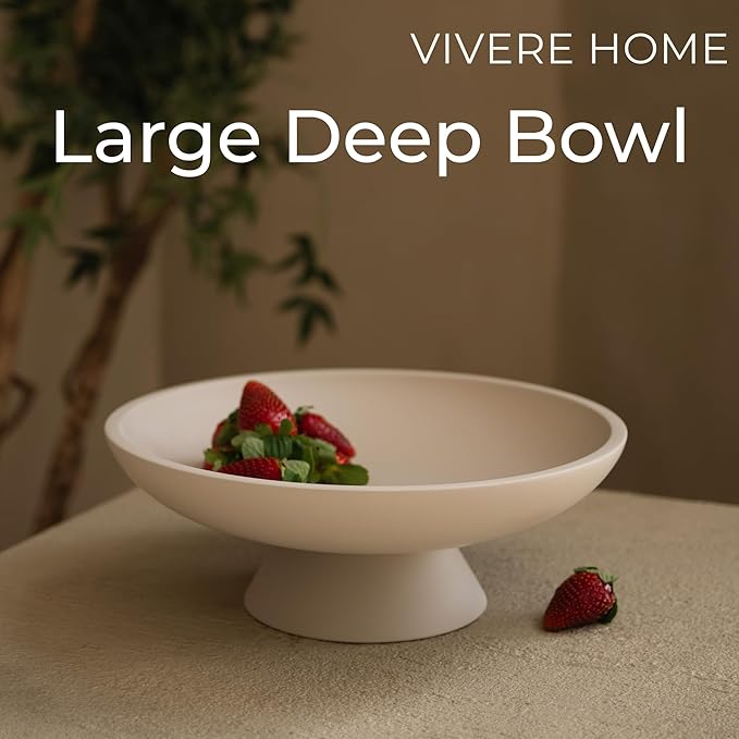 12" Concrete Extra Large Fruit bowl for Kitchen Counter, Coffee Table Decor, Decorative Key Bowl, Home Décor Accents, Kitchen Counter Decor Grey