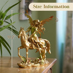 Resin Fairy Statue Elegant Fantasy Decor, Hand-Painted Angel Figurine Graceful Fairy Sculpture for Bookshelf, Mantel, Indoor Outdoor Decor, Thoughtful Gift for Women, Girls (Riding)