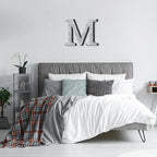 Qunclay 8'' Silver Crystal Diamond Bling Letters Crushed Diamond Decoration Wooden Glitter Letter with Screw and Hooks Rhinestone Gift for Wedding Y2k Mcbling Bedroom Wall Decor (Letter M)