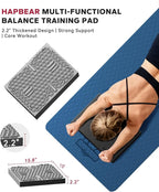 HAPBEAR Exercise Balance Pad - 15"x12" Non-Slip Textured Foam Balance Pad with 2-in-1 Stability & Massage - 2.2" Thick TPE Layer with Soft Cushioning + EVA Massage Layer for Physical Therapy, Core Training & Massage
