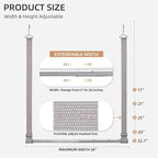 STORAGE MANIAC Hanging Closet Rod, Adjustable Width and Height Closet Hanging Organizer, Space-Saving Clothes Hanging Bar, Closet Extender Hanging Rod Double Closet Hanging Rod, 2 Pack Webbing