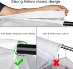 Zilink Hanging Clothes Bag Organizer 43 inch-2 Pack Large Garment Bags Suit Bag for Storage Hanging Clothes Cover for Suit Coats Dress Closet Storage (Hanger Not Included)