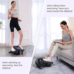 FUNMILY Under Desk Elliptical, Under Desk Bike Pedal Exerciser, Fully Assembled Leg Exerciser 2 in 1 Seated Standing Elliptical, Ultra-Quiet Mini Elliptical Machines for Home Office Use