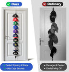 Hat Rack for Door - Two-Way Hanging Caps with Display Hooks and Hanger, Hat Organizer for Baseball Caps, Over the Door Hat Storage Organizer for Bedroom, Entrance or Garage Doors - 1 Pack