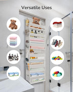 ULG Over The Door Organizer with 6 Large Pockets 12 Side Pockets, 50lbs Weight Capacity Door Hanging Organizer for Bedroom, Bathroom, Pantry, Nursery Storage, Beige
