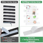 Cork Board for Walls - 8 Pack Felt Pin Board Bar Strips - Self-Adhesive Lightweight Bulletin Board - Cork Board for Office with 40 Push Pins No Damage for Wall (White)