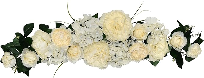 v-max 32" Rose/Peony/Hydrangea Swag (Beige) - Artificial Flowers and Foliage - Wreath, Swag - General Use