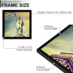 100% Solid Wood 8x8 Frame, Black Square Picture Frame for 8 x 8 Picture Poster Photo, Light Weight 8 by 8 HQ Matte Black Frame for Wall - 1 Pack