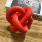 Wood Chain Link Decor--3 Link Wood Knot Decor Hand Carved Coffee Table Decor Farmhouse Rustic Shelf Decor Boho Modern Simplicity Decorative Objects for Living Room Bedroom Decorations (Red)