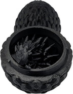 3D Printed Dragon Egg Articulating Gemstone Dragon Fidget Figurine - Vibrant Color Dragons Flexible ADHD, Autism and Anxiety Relief - Articulated Joints (Black)