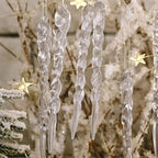 24 Pcs Plastic Hanging Icicles Drop Ornament for Christmas Tree Wedding Party Decorations (Transparency)