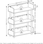 Furinno TURN-N-TUBE Display Shelf, 3-Tier Storage Shelves with Side Panels, Open Shelves Book Shelf with Rounded Corner Top Edges, for Organization and Storage, Living Room, Home Office, Amber Pine