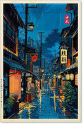 Podafu Japanese Tokyo Tea House Canvas Wall Art - 20x30in Unframed