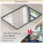 Keonjinn 24 x 32 Inch Black Mirror for Wall, Rectangle Bathroom Vanity Mirrors for Over Sink, Metal Framed Farmhouse Mirror, Square Corner Brushed Rectangular Mirror(Horizontal/Vertical)