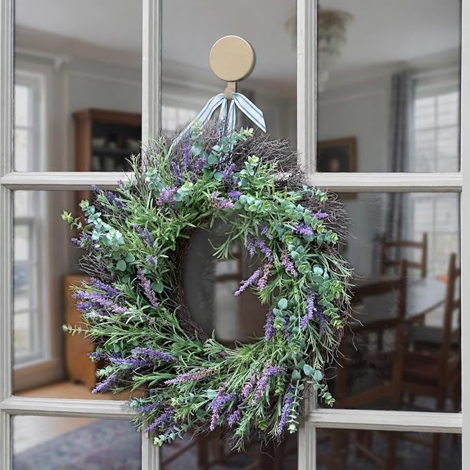 Haute Decor Attract Magnetic Wreath Hanger (Champagne) - Set of 2 Magnets - for 2 Metal Doors/Surfaces or 1 Single-Pane Glass Door/Window