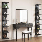 Fixwal Black Shelves 7 Tier Wall Mounted Shelf Unit Floating Shelves with LED Lights Lack Wall Shelf for Home Decor Organizer Display