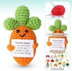 VioraWhite 18 Pcs Crochet Dolls Bulk Positive Handmade Knitted Emotional Fruit Vegetable Dolls with Encouragement Cards for Employee Appreciation Gifts, Coworker Team Building Keepsakes