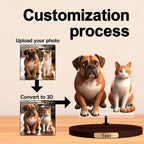 Personalized Photo Pet Cartoon Style Ornament Custom 3D Pet Statues From Photos Pet Memorial Desktop Display Customized Cartoon Figurine Desktop For Office Bedroom Gift'S For Dog Cat Lovers (Pet cartoon)