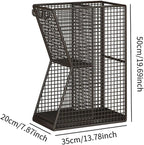 Umbrella Stand Rack Umbrella Holder Bin Large Capacity with Drip Tray Metal Storage Container Umbrella Stand Holder for Hotel, Black