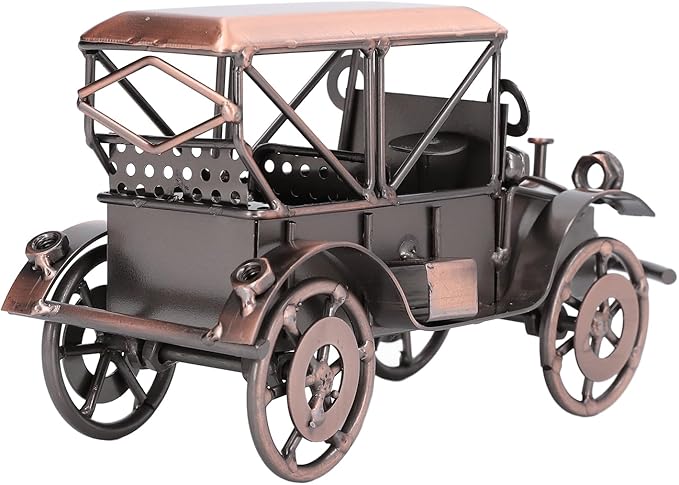 Keenso Vintage Car Model,Handcrafted Collections Collectible Vehicle Iron Retro Car Model for Decoration (Antique Bronze)