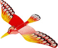WitnyStore 24" Red Yellow Hoopoe Woodpecker Wooden Flying Bird Mobile Kinetic Hanging Sculpture for Adult Collectors Handcrafted Room Decoration Display Art Dynamic Overhead Ornament
