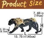 Cheetah Statue Black Gold Leopard Sculpture Home Decor Leopard Sculpture Resin Handmade Sitting Suitable for Living Room Table Center Bedroom Gift for Woman Father