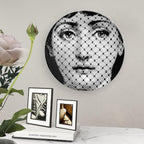 Lina Cavalieri Plate, Wall Decorative Plate, Mysterious Face Plate Wall Hanging Decoration,Including Bracket And Special Spring HooK, (Style-9, 8inch)