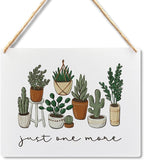 Lacosu Wall Pediments Garden Signs, Plant Gifts, Just One More Plant Signs Decor, 10x8 Inches