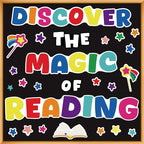 gisgfim Classroom Bulletin Board Decoration Set Wall Door Decor Colorful Reading Classroom Decorations for Kindergarten Preschool Elementary Middle School(Discover The Magic of Reading)