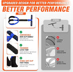 Pedal Resistance Bands with Handles, Upgrade Women Exercise Bands for Full Body Training, Core, ABS, Legs, Glutes, Arms, Pilates, Physical Therapy, Strength, Sit Up Equipment for Home Workout