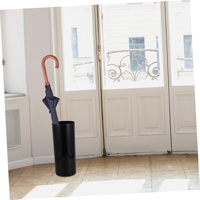 Happyyami Large Umbrella Holder Stand 13.76 Inch Plastic Umbrella Storage Rack for Entryway Home Office Hotel Rustic Design Drainage Hole Fits Canes and Walking Sticks
