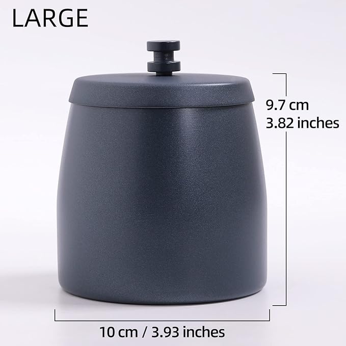 Large Ashtray with Lid for Cigarette, Stainless Steel Smokeless Odorless Windproof Ash tray for Home Office Tabletop Outside Patio Outdoor Balcony(3.93''x3.2''x3.82'')