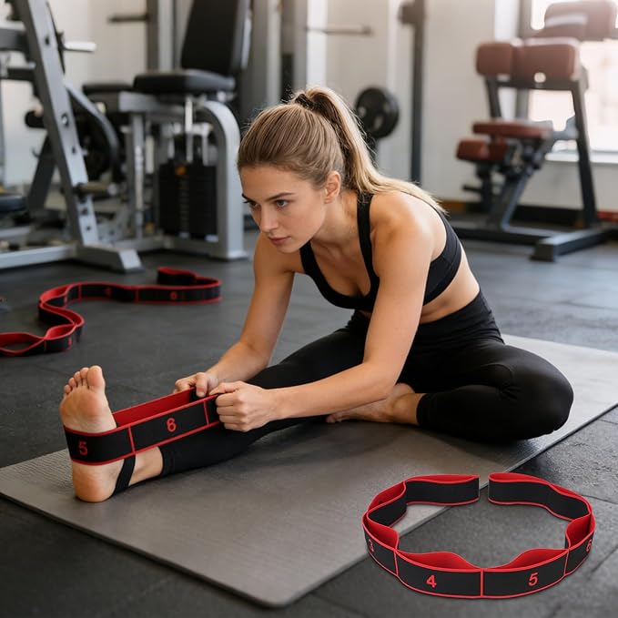 Fitness Resistance Bands, Numbered Resistance Bands for Glutes, 8-Section Elastic Yoga Resistance Band, Adjustable, for Yoga, Stretching and Fitness