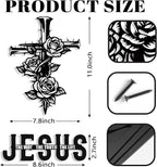 Kercan Jesus Cross Metal Wall Decor Christian Wall Art for Home Religious Cross Decoration Living Room Bedroom Prayer Room The Way The Truth The Life Christ Inspired Christian Gift for Family Friends
