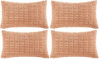 Fancy Homi 4 Packs Decorative Throw Pillow Covers for Living Room Couch Bed, Modern Farmhouse Boho Home Décor Accent Cushion Case, 24" x 16", Peach